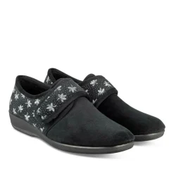 Chaussons NOIR Femme Motif Uni Scratch
