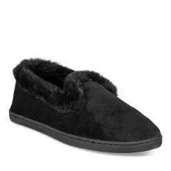 Chaussons NOIR Femme Motif Uni A Enfiler