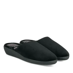 Chaussons NOIR Femme Motif Uni A Enfiler