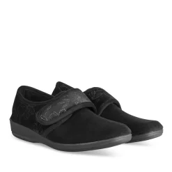 Chaussons NOIR Femme Motif Uni Scratch
