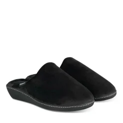 Chaussons NOIR Femme Motif Uni A Enfiler
