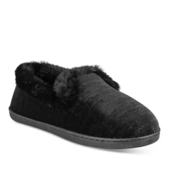 Chaussons NOIR Femme Motif Rayures A Enfiler