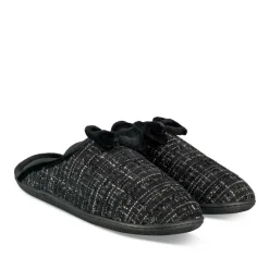 Chaussons NOIR Femme Motif Uni A Enfiler
