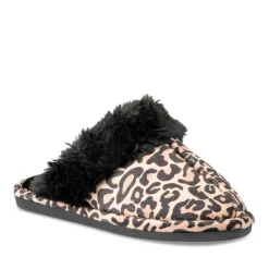 Chaussons NOIR Femme Motif Animal A Enfiler