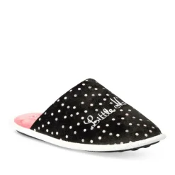 Chaussons NOIR Femme Motif A Pois A Enfiler