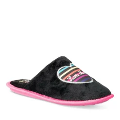 Chaussons NOIR Femme Motif Uni A Enfiler