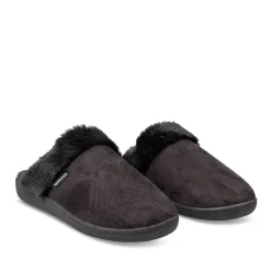 Chaussons NOIR Femme Motif Uni A Enfiler