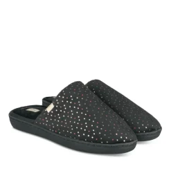Chaussons NOIR Femme Motif Uni A Enfiler