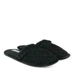 Chaussons NOIR Femme Motif Uni A Enfiler
