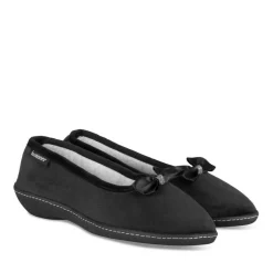 Chaussons NOIR Femme Motif Uni A Enfiler