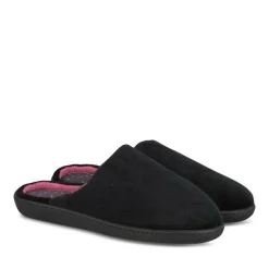 Chaussons NOIR Femme Motif Uni A Enfiler