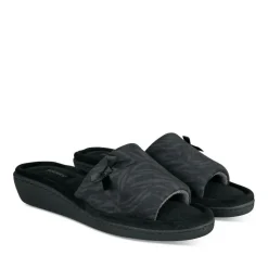 Chaussons NOIR Femme Motif Uni A Enfiler