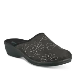 Chaussons NOIR Femme Motif Uni A Enfiler