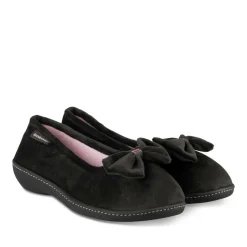 Chaussons NOIR Femme Motif Uni A Enfiler