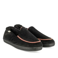 Chaussons NOIR Femme Motif Uni A Enfiler