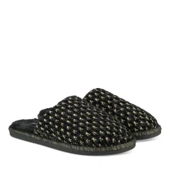 Chaussons NOIR Femme Motif Uni A Enfiler