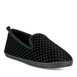 Chaussons NOIR Femme Motif A Pois A Enfiler