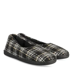 Chaussons NOIR Femme Motif Uni A Enfiler