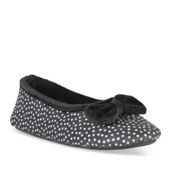 Chaussons NOIR Femme Motif A Pois A Enfiler