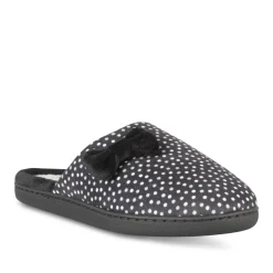 Chaussons NOIR Femme Motif A Pois A Enfiler