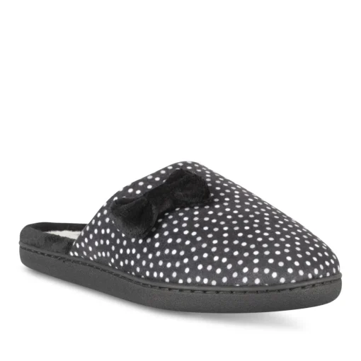 Chaussons NOIR Femme Motif A Pois A Enfiler