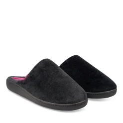 Chaussons NOIR Femme Motif Uni A Enfiler