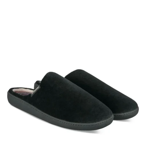 Chaussons NOIR Femme Motif Uni A Enfiler