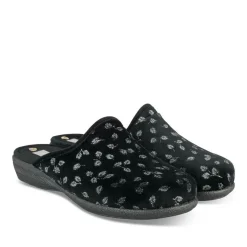 Chaussons NOIR Femme Motif Uni A Enfiler