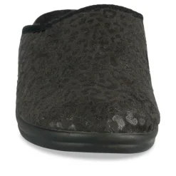 Chaussons NOIR Femme Motif Animal A Enfiler