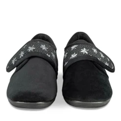 Chaussons NOIR Femme Motif Uni Scratch