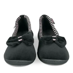 Chaussons NOIR Femme Motif Uni A Enfiler