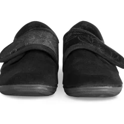 Chaussons NOIR Femme Motif Uni Scratch