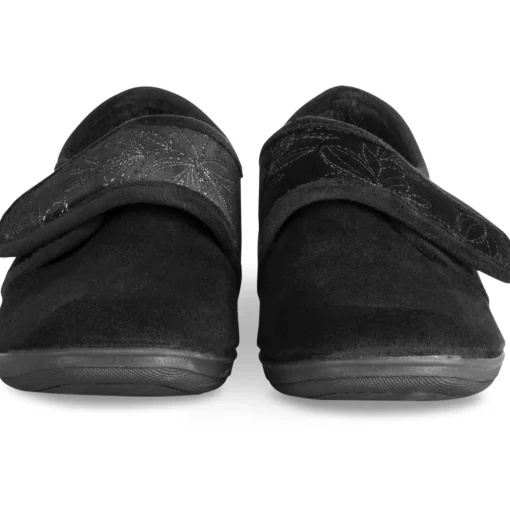 Chaussons NOIR Femme Motif Uni Scratch