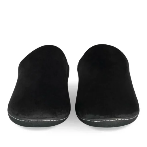 Chaussons NOIR Femme Motif Uni A Enfiler