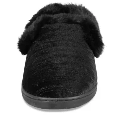 Chaussons NOIR Femme Motif Rayures A Enfiler