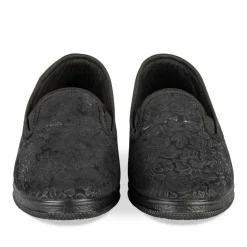 Chaussons NOIR Femme Motif Uni A Enfiler