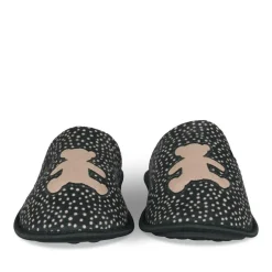 Chaussons NOIR Femme Motif A Pois A Enfiler