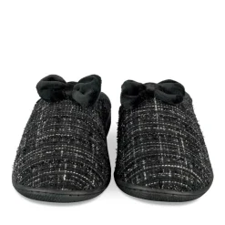 Chaussons NOIR Femme Motif Uni A Enfiler