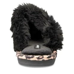 Chaussons NOIR Femme Motif Animal A Enfiler