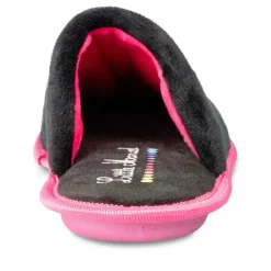 Chaussons NOIR Femme Motif Uni A Enfiler