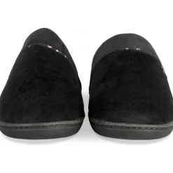 Chaussons NOIR Femme Motif Uni A Enfiler