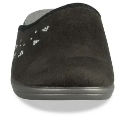Chaussons NOIR Femme Motif Uni A Enfiler