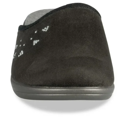 Chaussons NOIR Femme Motif Uni A Enfiler