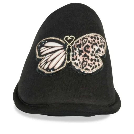 Chaussons NOIR Femme Motif Uni A Enfiler
