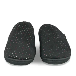 Chaussons NOIR Femme Motif Uni A Enfiler
