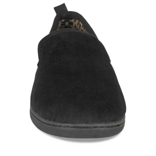 Chaussons NOIR Femme Motif Uni A Enfiler