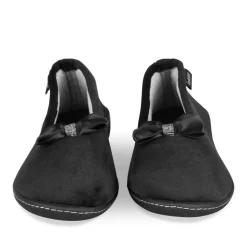 Chaussons NOIR Femme Motif Uni A Enfiler