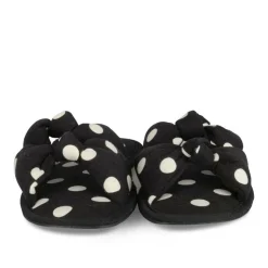 Chaussons NOIR Femme Motif A Pois A Enfiler