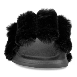 Chaussons NOIR Femme Motif Uni A Enfiler
