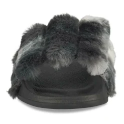 Chaussons NOIR Femme Motif Uni A Enfiler
